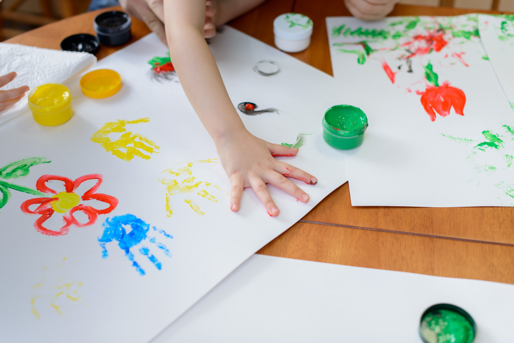 Children Finger Painting 